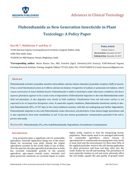 Flubendiamide As New Generation Insecticide in Plant Toxicology: a Policy Paper