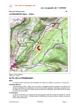 Les Escapades De L' AMUR LA ROCHEPOT (9Km – 314M) AU FIL