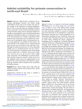 Habitat Suitability for Primate Conservation in North-East Brazil