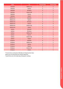 Hi-Trans Express Transit Schedule