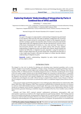 Exploring Students' Understanding of Integration by Parts