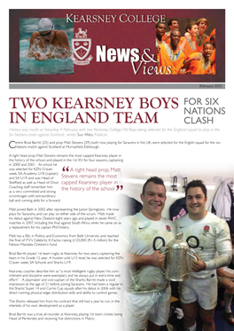 Two Kearsney Boys in England Team