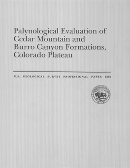 Palynological Evaluation of Cedar Muntain and Burro Canyon Formations, Colorado Plateau