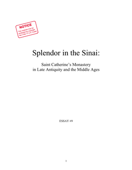 Splendor in the Sinai