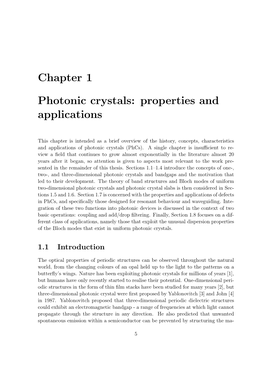 Chapter 1 Photonic Crystals: Properties and Applications