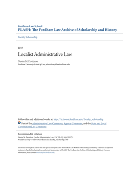 Localist Administrative Law Nestor M