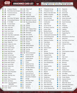 AWAKENINGS CARD LIST R X Starter X Common X Uncommon X Rare X Legendary