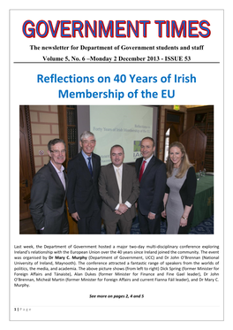 Reflections on 40 Years of Irish Membership of the EU