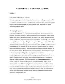 Categorizing Computer Systems