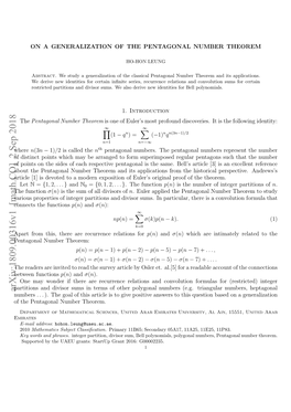 On a Generalization of the Pentagonal Number Theorem