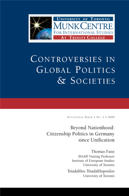 Citizenship Politics in Germany Since Unification