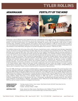 Arahmaiani Press Release