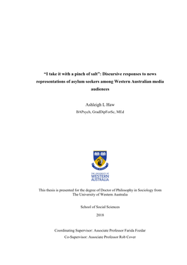 Discursive Responses to News Representations of Asylum Seekers Among Western Australian Media Audiences