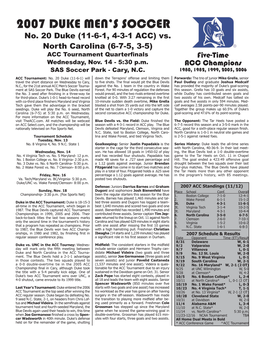 11-14-07 ACC Tournament Game Notes.Indd