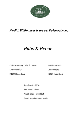 Infomappe Hahn & Henne