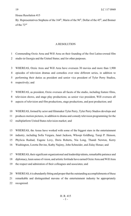 House Resolution 415 By: Representatives Stephens of the 164Th, Marin of the 96Th, Dollar of the 45Th, and Bonner of the 72Nd