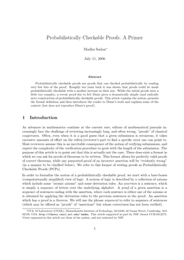 Probabilistically Checkable Proofs: a Primer