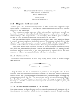 23. Magnetic Fields and Materials