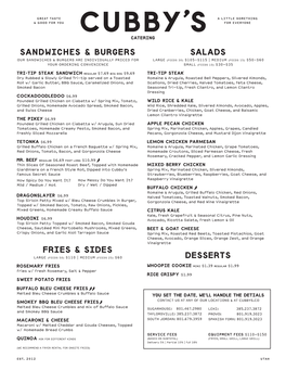 Sandwiches & BURGERS FRIES & SIDES SALADS DESSERTS