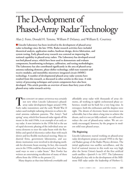 The Development of Phased-Array Radar Technology the Development of Phased-Array Radar Technology