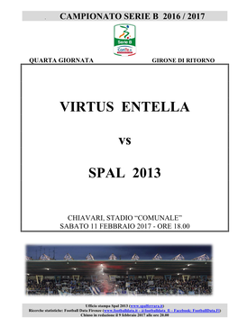 VIRTUS ENTELLA Vs SPAL 2013