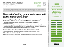 The Cost of Ending Groundwater Overdraft on the North China Plain