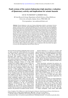 Fault Systems of the Eastern Indonesian Triple Junction: Evaluation of Quaternary Activity and Implications for Seismic Hazards