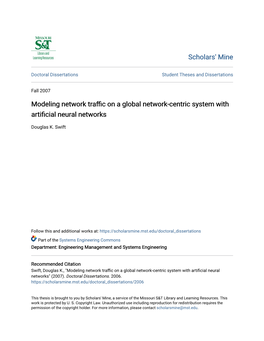 Modeling Network Traffic on a Global Network-Centric System with Artificial Neural Networks