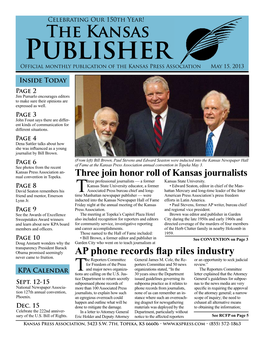 Publisher Official Monthly Publication of the Kansas Press Association May 15, 2013