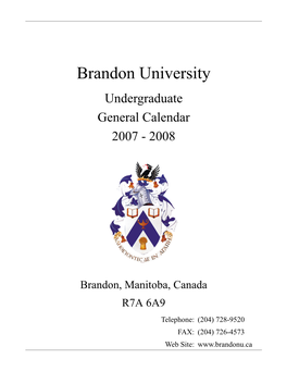 Undergraduate Calendar 2007-2008