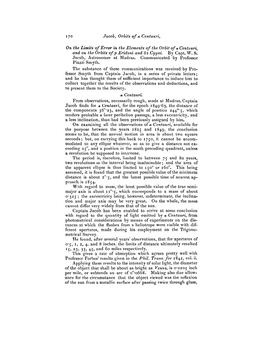 Jacob, Orbits of «, Centauri, on the Limits Oj Error in the Elements of the Orbit of «, Centauri, and on the 01'Bits Ofp Erida