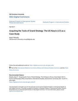 The US Navy's LCS As a Case Study