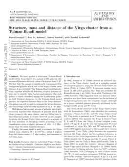 Structure, Mass and Distance of the Virgo Cluster from a Tolman-Bondi