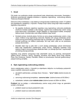 Prethodna Studija Izvodljivosti Izgradnje RVS Dubovac-Zrenjanin-Kikinda-Knjiga 1