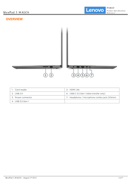 Ideapad 3 14ALC6 Reference