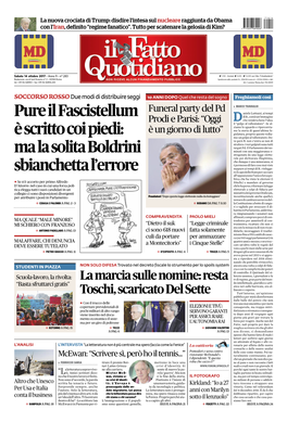 IL FATTO QUOTIDIANO |Sabato 14 Ottobre 2017