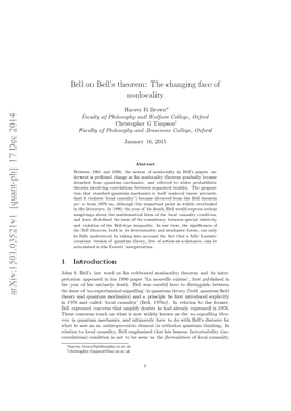 Bell on Bell's Theorem: the Changing Face of Nonlocality