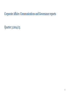 Corporate Affairs: Communications and Governance Reports