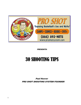 30 Shooting Tips 30 Shooting Tips