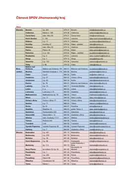 Členové SPOV Jihomoravský Kraj