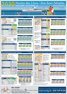 Horaire Des 3 Lacs / Drei-Seen Fahrplan 2020 04.07.2020 – 25.10.2020