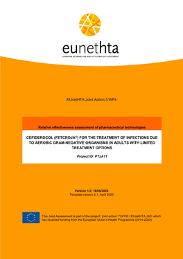 Eunethta Joint Action 3 WP4 CEFIDEROCOL (FETCROJA®)