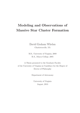 Modeling and Observations of Massive Star Cluster Formation