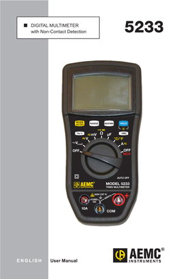 E N G L I S H User Manual DIGITAL MULTIMETER with Non