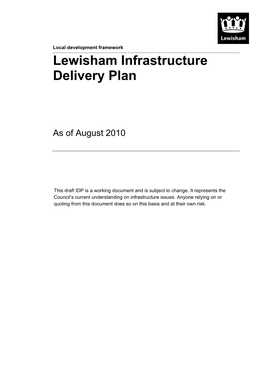 Lewisham Infrastructure Delivery Plan