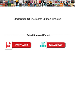 Declaration of the Rights of Man Meaning