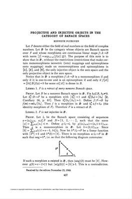 Projective and Injective Objects in the Category of Banach Spaces