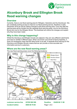 Alconbury and Ellington Brooks Flood Warning