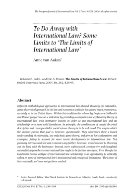 The Limits of International Law’