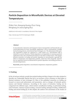 Particle Deposition in Microfluidic Devices at Elevated Temperatures 105